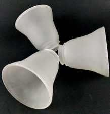 Lot of 3 Clear Frosted Smooth Glass Shades Bell Replacement Ceiling Fan Sconce picture