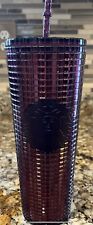 Starbucks Studded Plum Purple Grid Disco Holiday 2020 Cold Cup Tumbler (24oz) picture