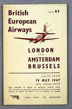 BEA BRITISH EUROPEAN AIRWAYS & KLM SABENA TIMETABLE AMSTERDAM BRUSSELS MAY 1947 picture