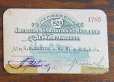 Vtg 1928 Am.  Association of Railroad Superintendents Union Card M.N.& S RR picture