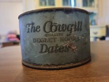 Early Vintage Antique Date Fruit Tin Gates Paper Co. The Cõwgill Dates picture