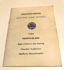 MEDFORD MA MEDFORD HIGH SCHOOL CLASS OF 1964 GRADUATION EXCERCISE PROGRAM picture