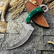 SHARD® CUSTOM HAND FORGED Damascus Steel Skinner Camping Hunting Knife W/Sheath picture