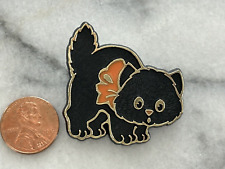 Vintage Hallmark Halloween Black Scaredy Cat Pin Jewelry 1983 Excellent picture