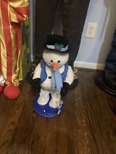 Gemmy Spinning Snowflake Snowman With Legs Rare picture
