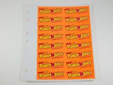 NOS Vintage 1982 Punch n Juicy Gum Candy Store Display Stickers Label Sign Retro picture