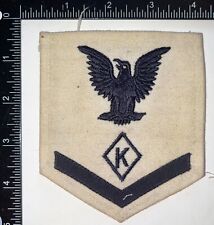 Post WWII USN Petty Officer 3rd Class Chemical Warfareman K Rate White Patch picture