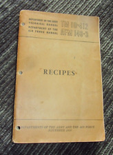 Vtg 1950 Recipes Department of the Army Air Force Cookbook TM 10-412 AFM 146-3 picture