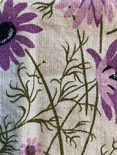 Vintage Pride of Flanders Belgium Linen Tablecloth 50”x 50” Purple Flowers Wispy picture