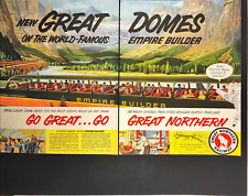 1955 Great Northern Railway Vintage Print Ad Train Traveling Magestic Landscape picture