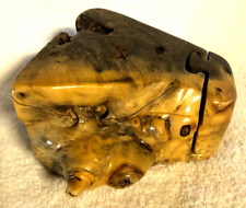 D. Wood Buckeye Burl Hand Carved Puzzle Jewelry Trinket Box Vintage 2003 -Signed picture