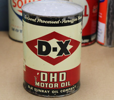 100% original * early 1950s era D-X DHD MOTOR OIL Old Tin 1 quart Can picture