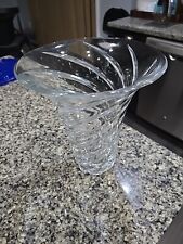 Vintage JG Durand Clear Swirl CRYSTAL Vase 9 3/4