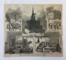 1864 magazine engraving~ SCENES IN AND AROUND RICHLAND JAIL Columbia, SC picture