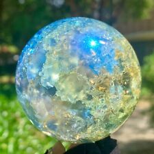 275G  Natural Titanium Rainbow Quartz sphere Crystal ball Healing picture