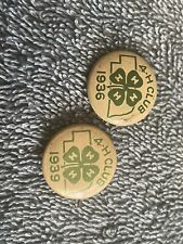 2 Vintage 1936 1939 4H Pin Pinback Badge Button picture