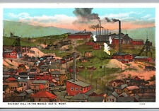 Butte Montana Postcard Richest Hill in the World Mining Unposted Old MT Mont picture