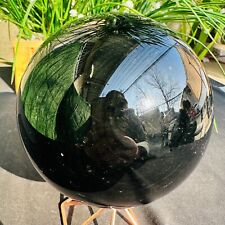 3.63LB TOP Natural obsidian quartz ball hand carved crystal sphere healing picture