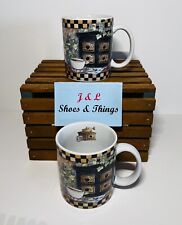 Lang And Wise “Coffee & Tea” Mugs 2000 Set Of 2 SRS #2 EUC picture