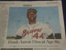 2021 JANUARY 23-24 THE WALL STREET JOURNAL - HANK AARON DIED (1934-2021) picture