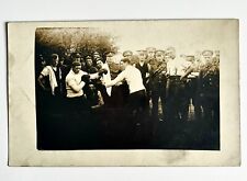 Soldiers Boxing Match Old Photographic Postcard Military History RPCC picture