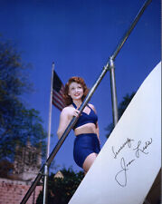 JOAN LESLIE HAND SIGNED 8x10 COLOR PHOTO+COA      BEAUTIFUL SWIMSUIT POSE picture