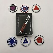 Constitution cards Casino Quality Plastic Coated Playing Cards & 6 Poker Chips picture