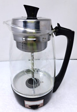 Vintage Proctor-Silex Etched Glass Coffee Maker Percolator 12-Cup 70503 WORKS picture