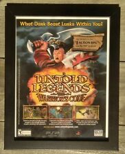 Untold Legends The Warriors Code PSP 2006 Framed RPG Video Game Print Ad/Poster  picture