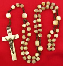 Antique MOTHER OF PEARL Rosary MOP Beads & Crucifix Holy Catholic Rosary picture