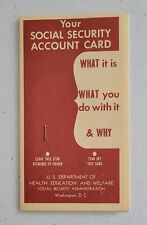 Vintage Social Security Account Card Information Brochure 1957 picture