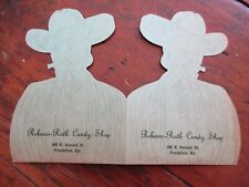 vintage REBECCA RUTH CANDY SHOP FRANKFORT KENTUCKY die cut colonel price list picture