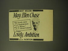 1960 Norton Book Advertisement - The Lovely Ambition by Mary Ellen Chase picture