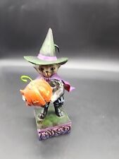 Jim Shore PURRFECTLY FRIGHTFUL Heartwood Creek Halloween Witch Cat with JOL picture