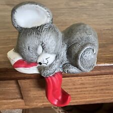 Vintage House Of Lloyd Sleeping Mouse Christmas Mantle Stocking Holder Hanger picture