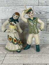 Vintage Ceramic Arts Polish Dancing Couple Boy Girl Figurines Hand Painted MCM picture