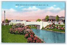 c1940's Bridge and Pavilion in Riverside Park Beloit Wisconsin WI Postcard picture