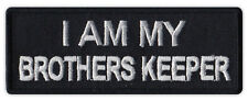 Motorcycle Jacket Embroidered Patch - I Am My Brother's Keeper (Black/Silver) picture