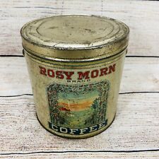 Vintage Rosy Morn Coffee Tin Pail 4 lb., McAtee Newell Coffee, Bloomington, IL picture
