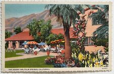 Palm Springs California Desert Inn Patio Dining Postcard c1930 picture