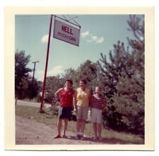 MI Michigan Hell Livingston County Roadside Road Sign Vintage Snapshot Photo picture