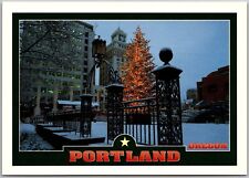 Postcard: Pioneer Courthouse Square, Portland, Oregon - Festive Holiday Tre A197 picture