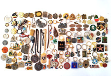 HUGE LOT MISC KEYCHAINS PENDANTS COINS MEDALLIONS SUNDRIES MISC 114 PC MIXED LOT picture