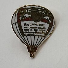 Vintage Budweiser Beer Pin Hot Air Balloon Enamel Gold Tone Tie Tack picture