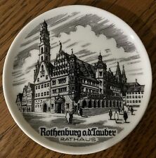 Ceramic souvenier plate Rothenburg O.D.Tabuer Rathaus with display stand picture