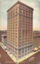 Cincinnati Ohio~Union Trust Building~Bank Corner~Store Awnings~Trolley~1908 PC picture