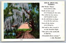 Royal Arch Oak FL, Poem By Ada Marshall, Florida Vintage Postcard picture