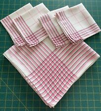Vintage Linen Tablecloth Napkins Pink Black White Cottage Core 43