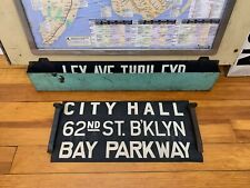 NY NYC SUBWAY ROLL SIGN CITY HALL BAY PARKWAY 62nd STREET BROOKLYN BROADWAY PARK picture