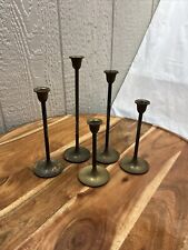 Vintage Brass Tulip Candlestick Set of 5 picture
